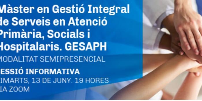 Sessió informativa del Màster en Gestió Integral de Serveis en Atenció Primària, Socials i Hospitalaris