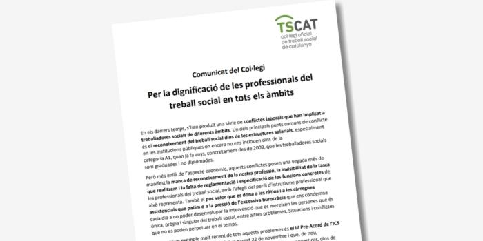 Comunicat del Col·legi