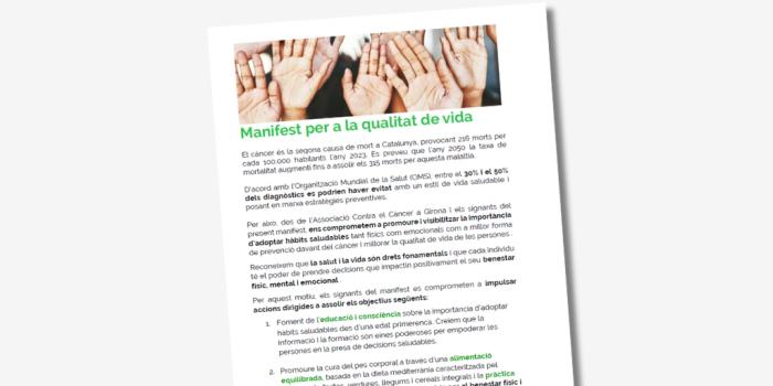 "Manifest per a la qualitat de vida"