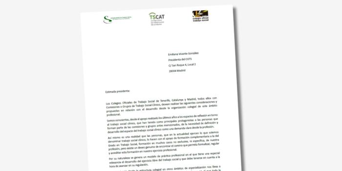 Carta conjunta Consejo treball social clínic