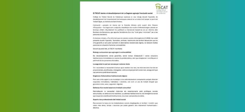 Comunicat desallotjament Sagrera